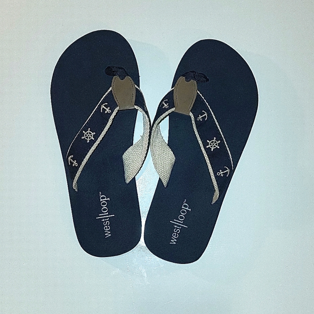 Like New Children's Blue Thong West Loop Sandals